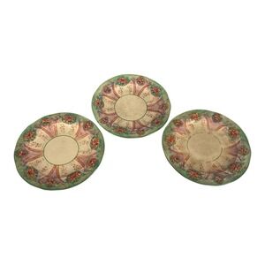 Set Of 3 Vintage Radfords England Crown China 6" Plates Hand Painted 3d  1938-55